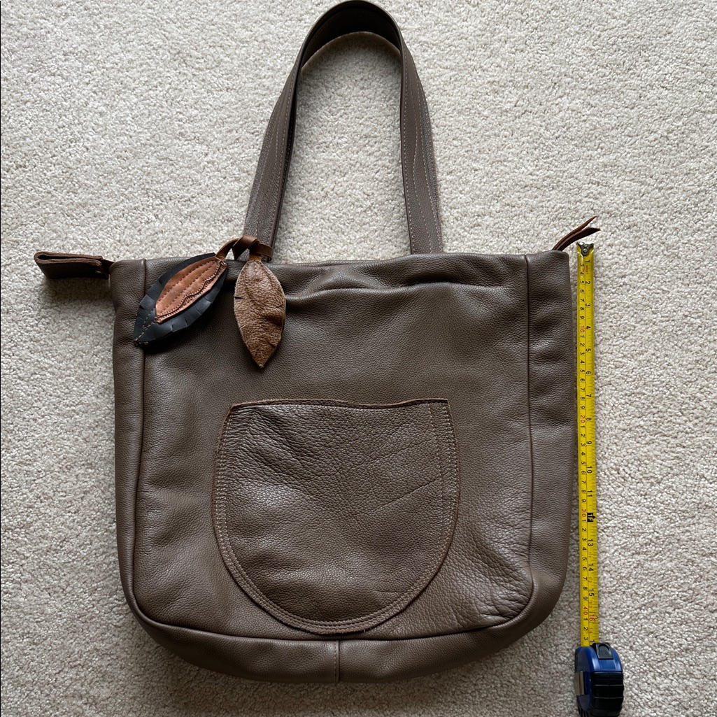 Large Rebyc Brown Leather Tote Bag
